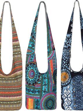 3 Pieces Boho Bags for Crossbody Hippie Handbags Bohemian Bags Ethnic Style Acce